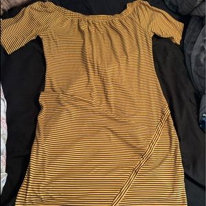 Off the shoulder Striped Mini dress